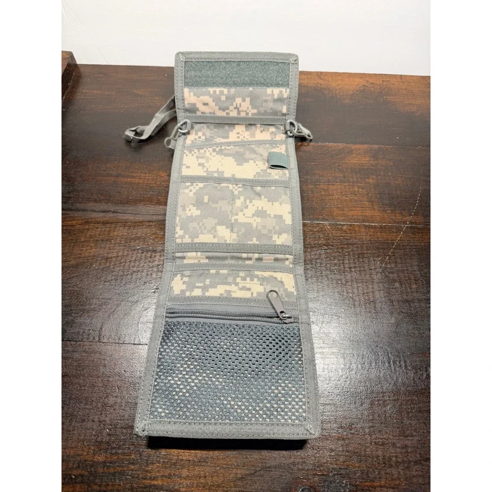 Tactical ACU Digital Camo Neck Wallet ID Holder Travel Organizer USA Flag Patch